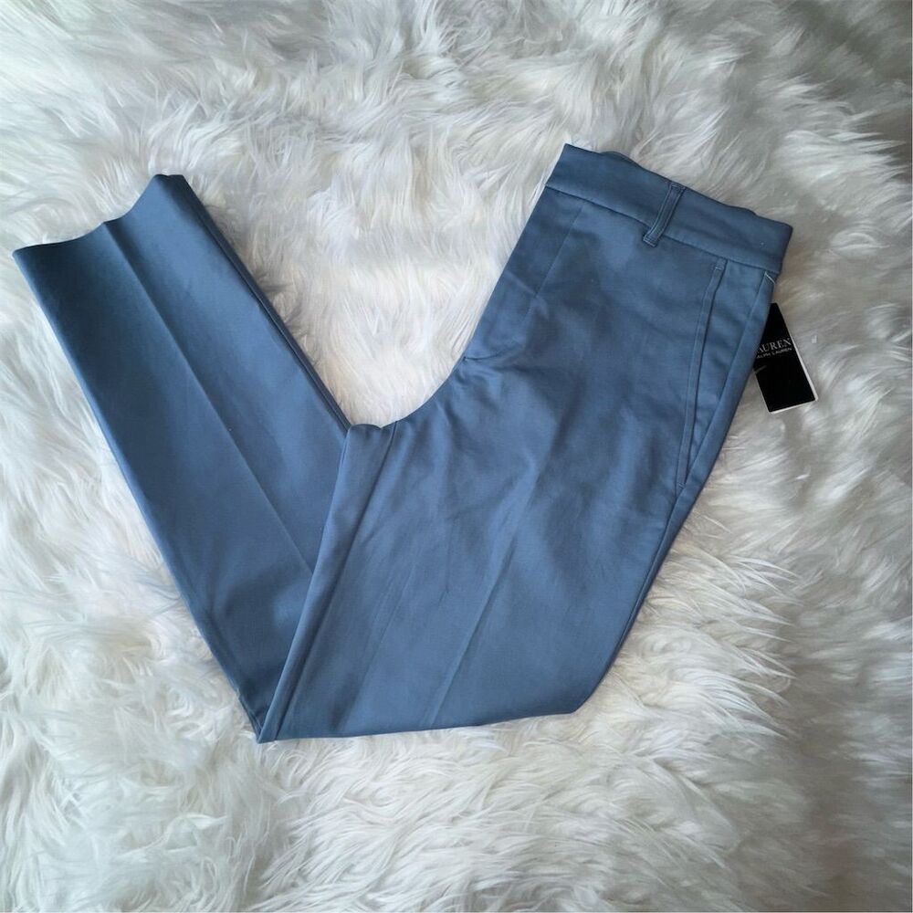 Lauren Ralph‎ Lauren Women's Blue Straight Leg Dress Office Pants Size 4 / 6